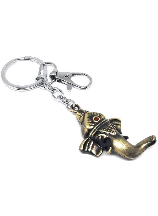 Aura Ganesh Ganpati Gift Keyring Keychain For Bike Car Home Office Men Women Husband Wife Boys Girls Metal Hook Keychain (Green) - Image 3