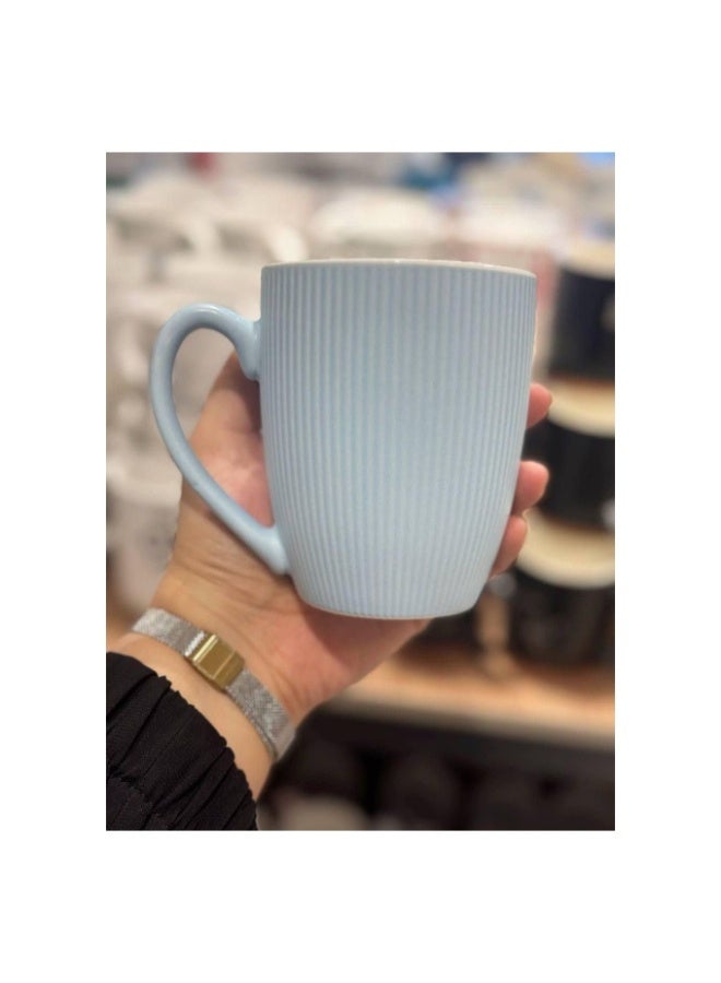 350ml matte ceramic mug with modern lines - 1 piece - Image 5