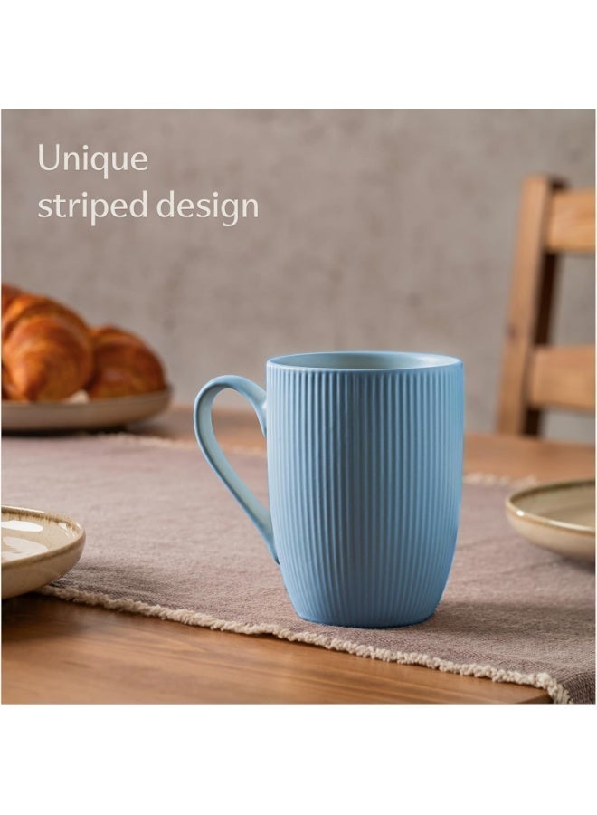 350ml matte ceramic mug with modern lines - 1 piece - Image 1
