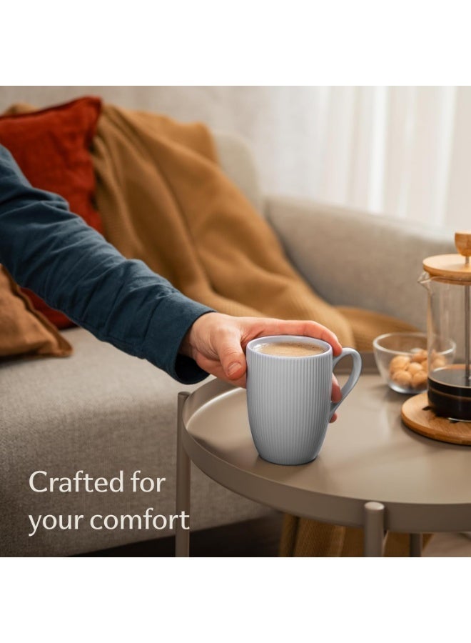 350ml matte ceramic mug with modern lines - 1 piece - Image 2