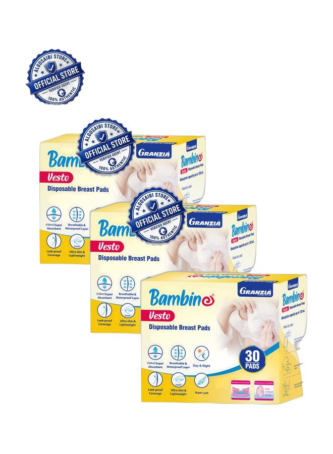 Granzia Vesto Disposable Breast Pads – 30 Ultra-Absorbent Day & Night Pads | Soft, Breathable, Invisible Under Clothing, Leak-Proof Comfort Bundle - Image 2