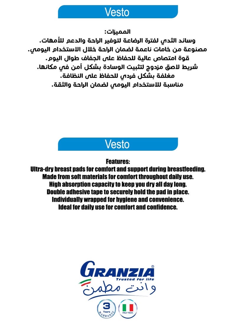 Granzia Vesto Disposable Breast Pads – 30 Ultra-Absorbent Day & Night Pads | Soft, Breathable, Invisible Under Clothing, Leak-Proof Comfort Bundle - Image 4