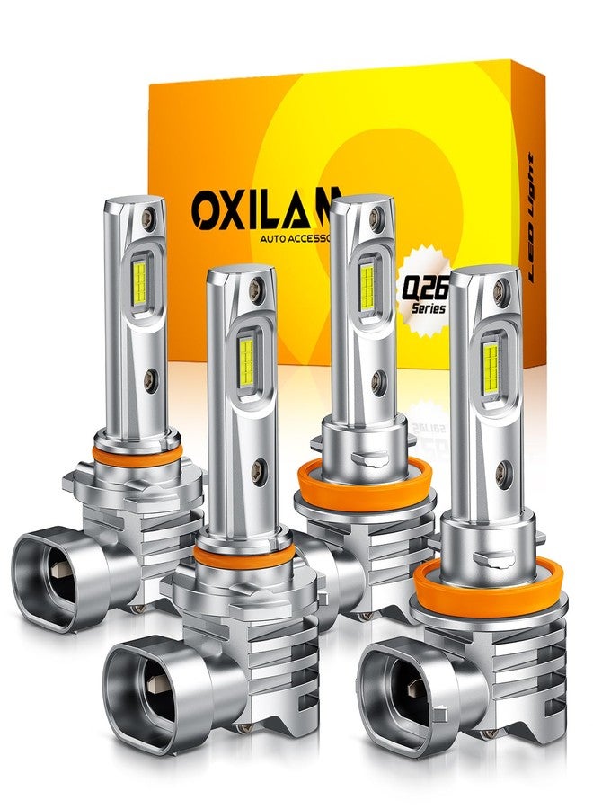 OXILAM H11 9005 Light Bulbs Combo, 96000LM 1000% Brighter 6500K Cool White Light, H11-H9-H8 9005-HB3 Fog Light DRL Replacement 1:1 Size, Wireless Design, IP68 Waterproof, Pack of 4 - Image 1