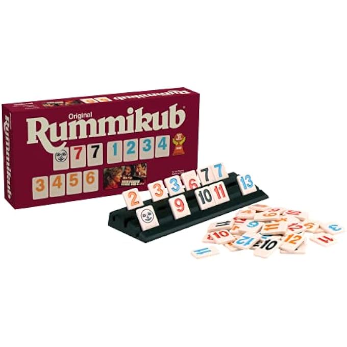 Pressman Original Retro Style Large Numbers Rummikub  Includes Tiles with Bright OverSized Inset Numbers for Easy Viewing Multi Color - Image 2