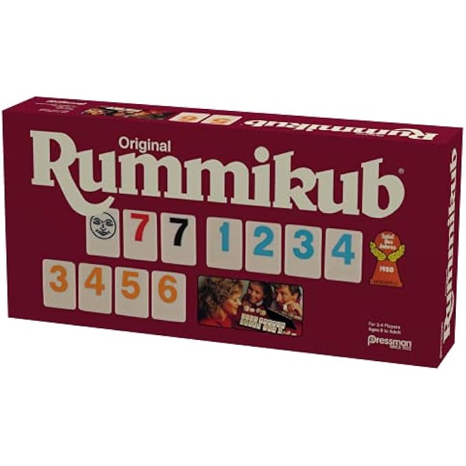Pressman Original Retro Style Large Numbers Rummikub  Includes Tiles with Bright OverSized Inset Numbers for Easy Viewing Multi Color - Image 5