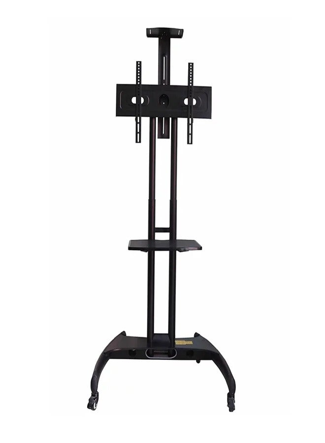 Skill Tech SH 1500N Economy Mobile TV Stand for 32–65 Inch Screens, VESA 600x400mm, Max Load 50kg – Height Adjustable Rolling TV Cart with Locking Wheels  Black - Image 1