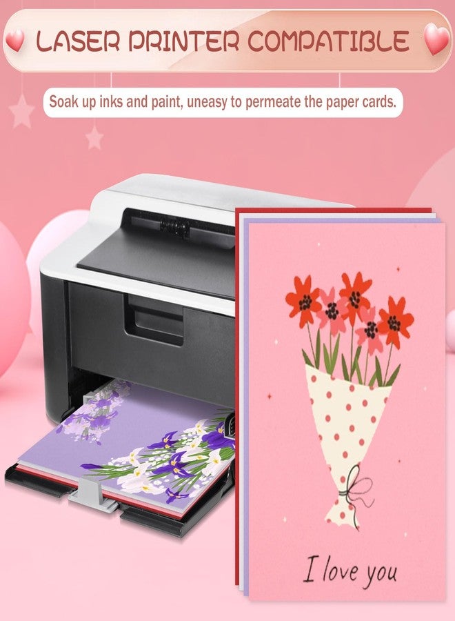 FOBSME 200 Pcs Paper Cardstock(Red,White,Pink,Purple, 5x7 inches) - Image 3
