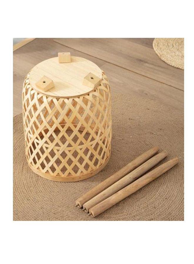 Meetion حامل عرض لأواني الزهور المصنوعة من الخيزران المنسوج خفيف الوزن - Image 4