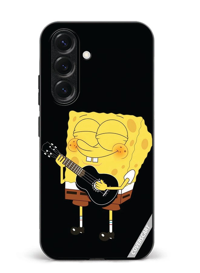 VR CREATIVE Protective Case Cover For Samsung Galaxy S25 Plus Spongebob With Guitar Design Multicolour