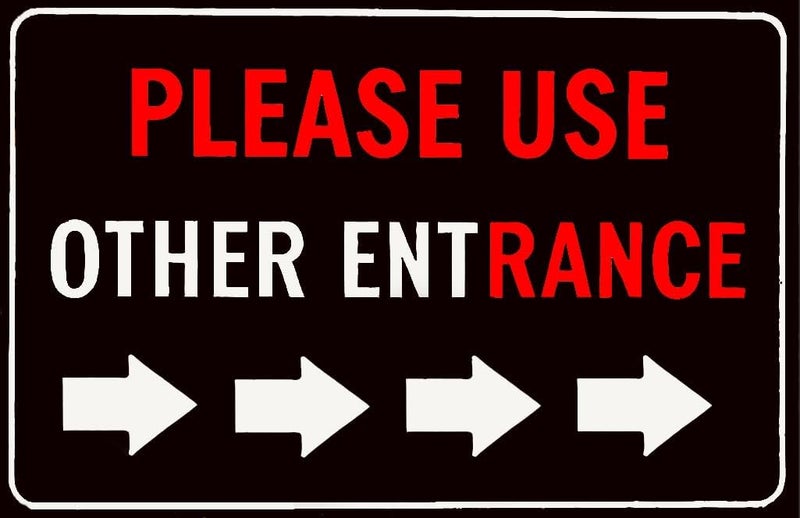 JACKGOLD Please Use Other Entrance Sign Tin Signs 12x8 Inch Right Arrow Metal Waterproof for Enter Outdoor Business Office - Image 1