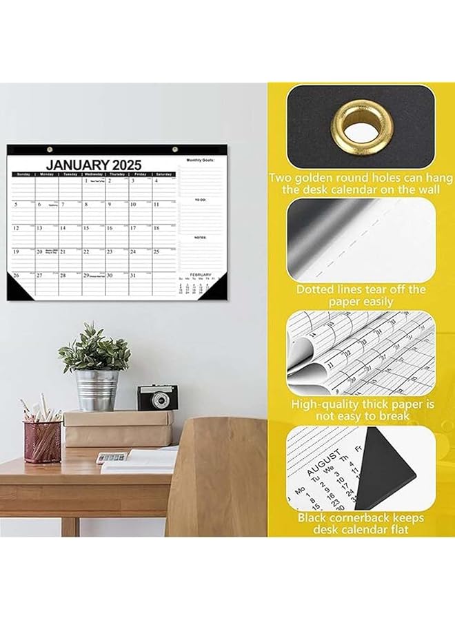 erorex Desk Wall Calendar Large Monthly Covers January 2025 To June 2026 The 18 Months Monthly Calendar With Thick Paper For Planning And Organizing For Home Or Office Black  - Image 5