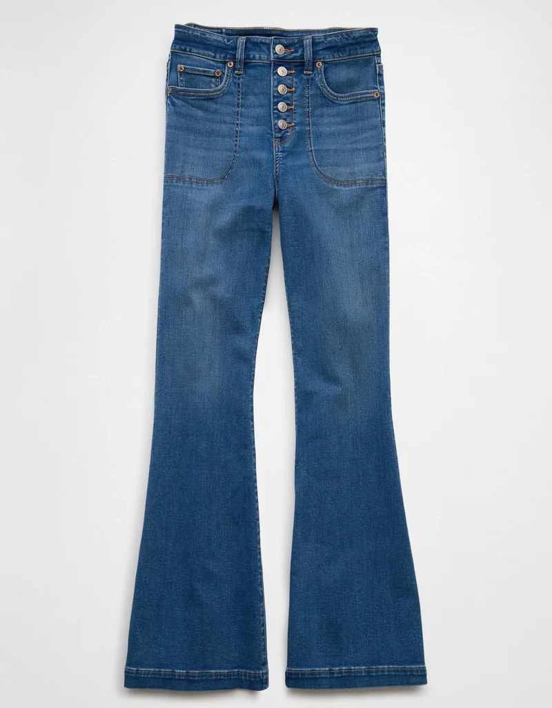 American Eagle  AE Next Level Super High-Waisted Flare Jean for Women | Best Price UAE