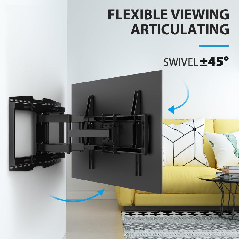 USX STAR 42-97" Full Motion Sliding TV Wall Mount, Fits 16" 18" 24" Wood Studs, Wall Mount TV Bracket with Smooth Swivel, Tilt, Extension, Holds up to 150lbs, Max VESA 600x400mm, Fit Most 75 85 86 TVS - Image 3