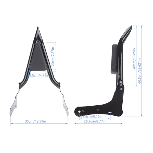 FIASRAC 25-inch Height Black Sissy Bar, Detachable Passenger Backrest Rear Pad for Kawasaki Vulcan S EN 650 VN650 S650 650cc 2015-2023 - Image 5
