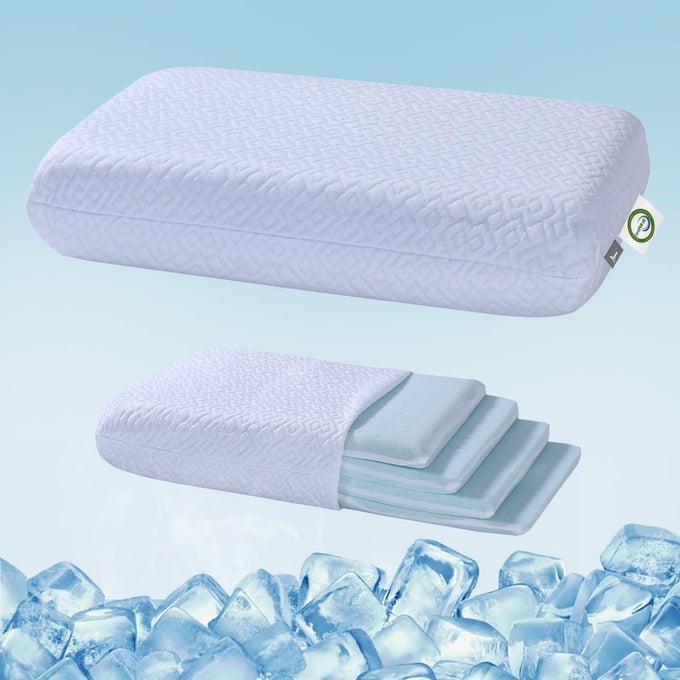 ADJUSTABLE MEMORY FOAM PILLOW 4 HEIGHTS FROM 12 TO 48IN CERVICAL PILLOW FOR NECK PAIN RELIEF NECK SUPPORT PILLOW FOR SIDE SLEEPERS COOLING FOR BACKSTOMACH SLEEPING CERTIPURUS