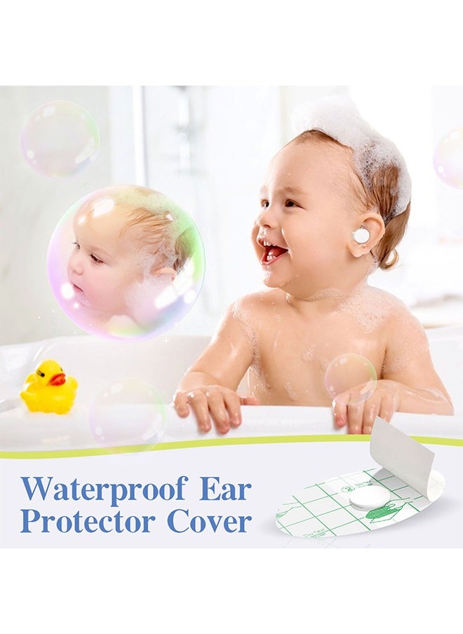 Sefudun Ear Covers For Shower, 60 Pieces Waterproof Ear Stickers Ear Covers For Swimming Shower Ear Protectors With Waterproof Cotton Ear Plugs For Shower Surfing Snorkeling And Other Water Sports  - Image 3