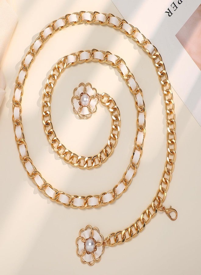 سوزدي أحزمة سلسلة جلدية من SUOSDEY للنساء، أحزمة سلسلة للخصر مناسبة للجينز والسراويل والفساتين - Image 4