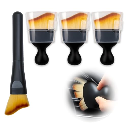 Amzlysdok 4PCS Car Interior Dust BrushSoft Microfiber Bristles Car Detailing Brush Cleaning Brush Dust Brush Car Interior Cleaning Tool for Car Vents Dashboards and Home Use - Image 1