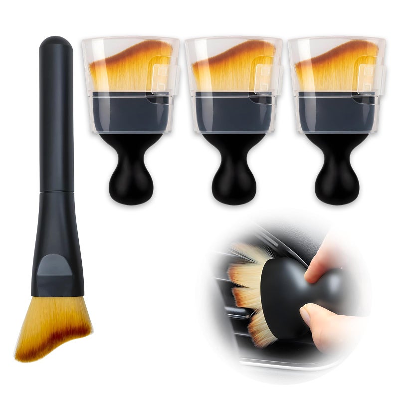 Amzlysdok 4PCS Car Interior Dust BrushSoft Microfiber Bristles Car Detailing Brush Cleaning Brush Dust Brush Car Interior Cleaning Tool for Car Vents Dashboards and Home Use - Image 3