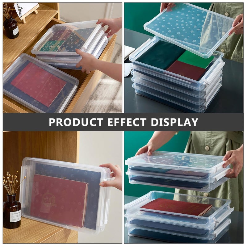 Stackable Plastic File Storage Box 4 Layer Organizer 36 5x24 3x16 5cm For Office Home - Image 4