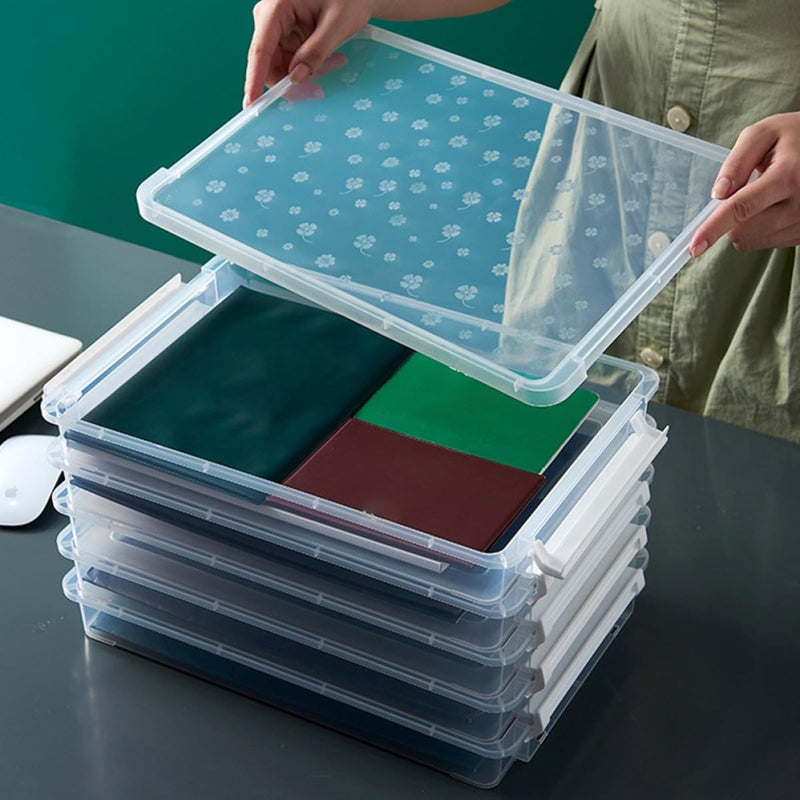 Stackable Plastic File Storage Box 4 Layer Organizer 36 5x24 3x16 5cm For Office Home - Image 5
