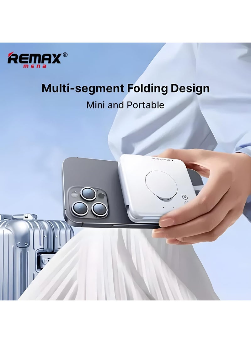 Remax Mena 22.5W Magnetic 4-in-1 Foldable Wireless Charger with Night Light, 15W for Phones, 5W for Earbuds, 2.5W for Watch, Material ABS + PC, Transmitting Distance 3-8mm,109.5g (White) - Image 4