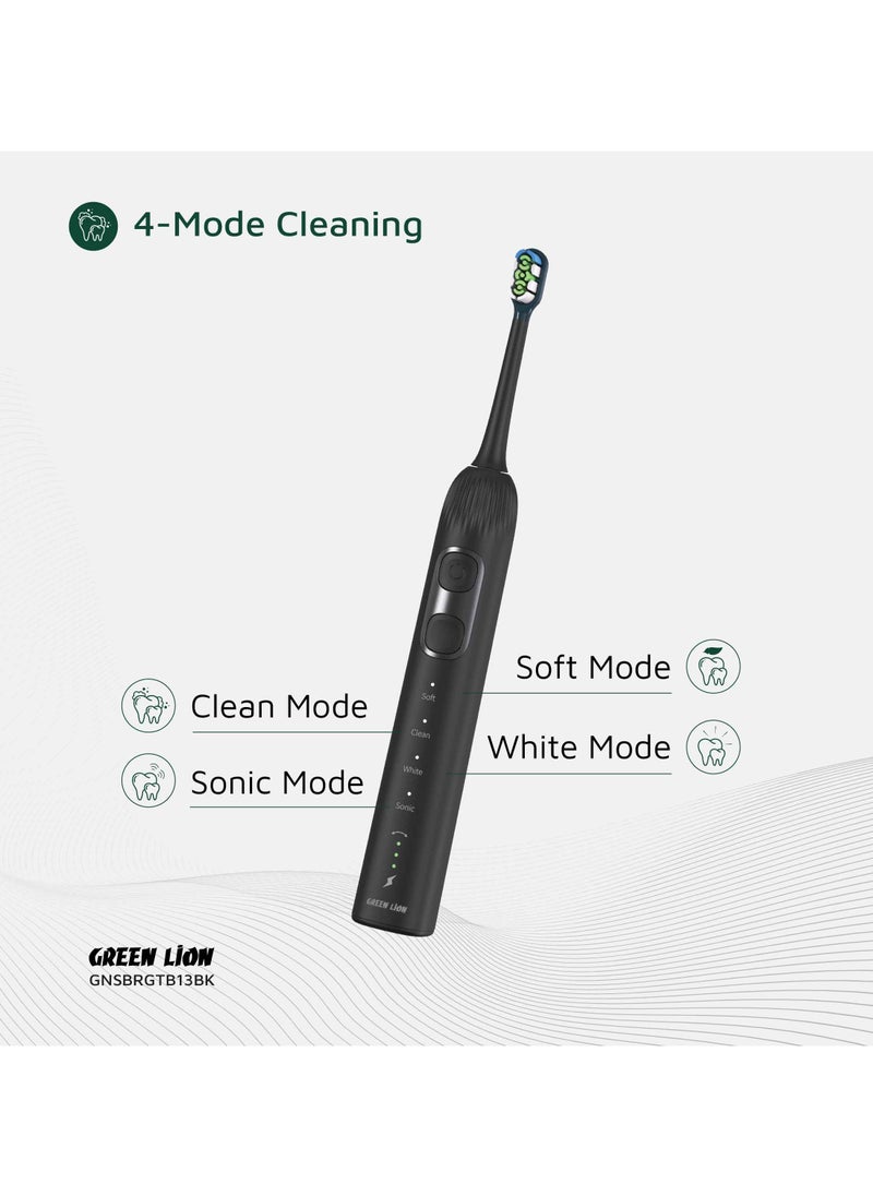 GREEN LION - 4 Mode Cleaning 3000 VPM Smart Brush 60° Ultrawide with Multifunctional Servo Motor & 80 Uses in Single Charge / Soft Mode / Sonic Mode / Clean Mode / White Mode / 30s Vibration Reminder / 2 Minutes Smart Timing - Black - Image 1