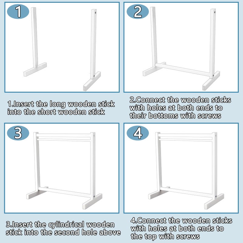 Civaner 11 Pcs Doll Garment Rack with Wooden Clothes Hanger for 18 Inch Girl Doll Clothes Mini Hangers Wardrobe Furniture Accessories for Dollhouse Baby Shower Supplies (White) - Image 3
