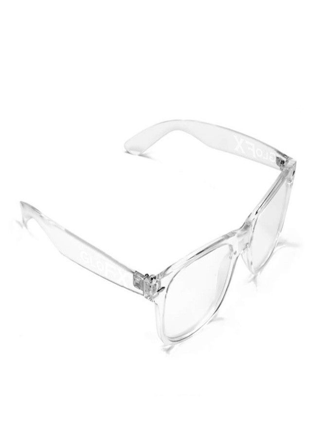 جلو اف اكس نظارات حيود فائقة - تأثير قلب قوس قزح ثلاثي الأبعاد بإطارات شفافة - إكسسوار رائع لحفلات الموسيقى الإلكترونية والحفلات الموسيقية والحفلات الصاخبة - Image 4