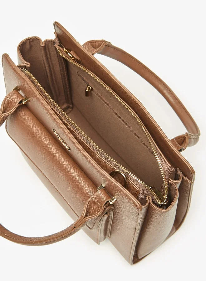 Flora Bella By Shoexpress Solid Tote Bag with Handles and Detachable Strap