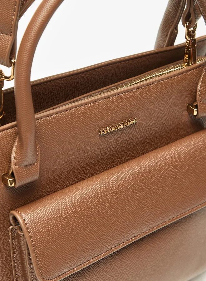 Flora Bella By Shoexpress Solid Tote Bag with Handles and Detachable Strap