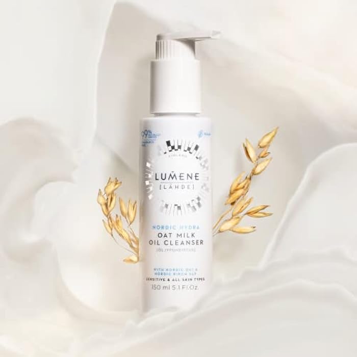 Lumene Nordic Hydra Oat Milk Oil Cleanser - Luxurious Oat Cleansing Milk, Makeup Remover + Gentle Face Wash for Soft, Clean Skin - Fragrance Free Hydrating Nordic Birch Sap Cleansing Oil (5.1oz) - Image 3