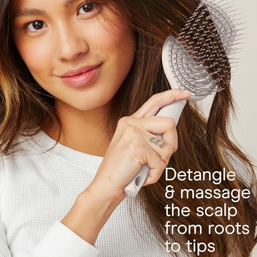 Conair Scalp Care Detangling hairbrush 2pk Fullsize Travel Hair Brush Scalp Massager hairbrushes for women men detangler for all lengths and types can use wet or dry Grey Luxe - Image 3