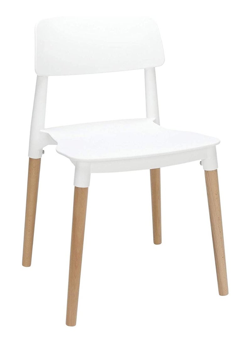 Mahmayi Mahmayi TJ HYL-088 PP Chair with Wooden Legs for Indoor, Outdoor & Dining Chair - White  - Image 1