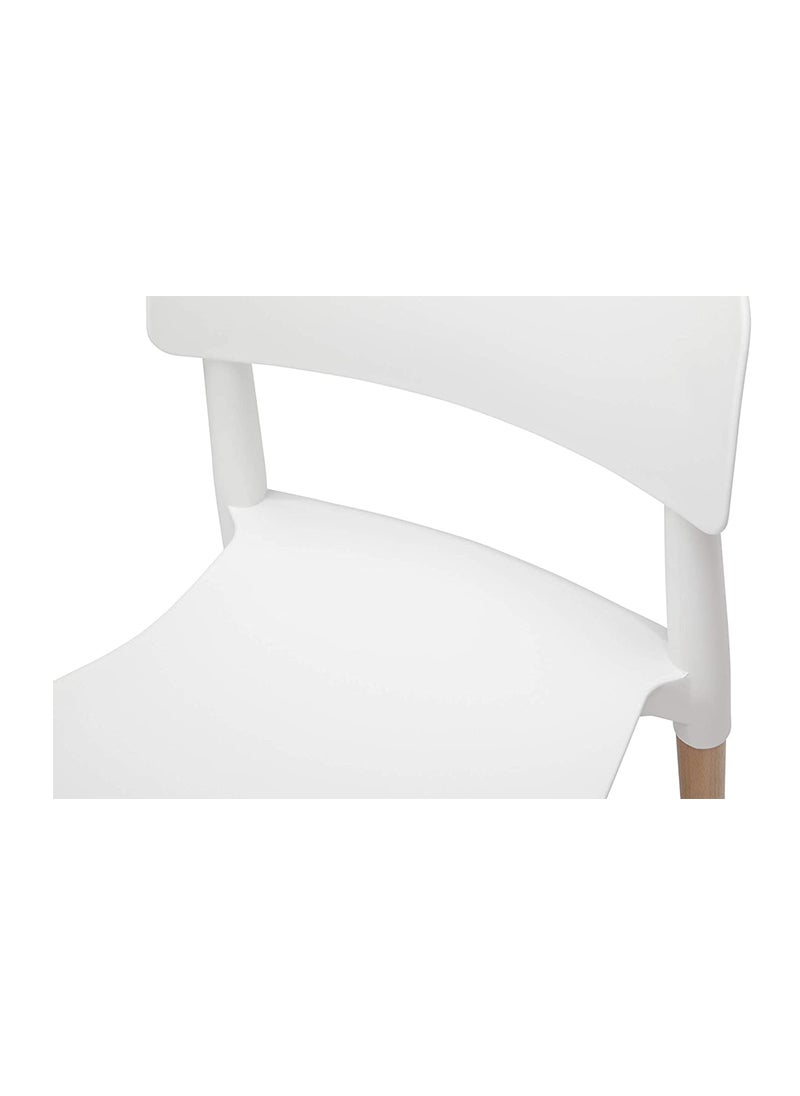 Mahmayi Mahmayi TJ HYL-088 PP Chair with Wooden Legs for Indoor, Outdoor & Dining Chair - White  - Image 3