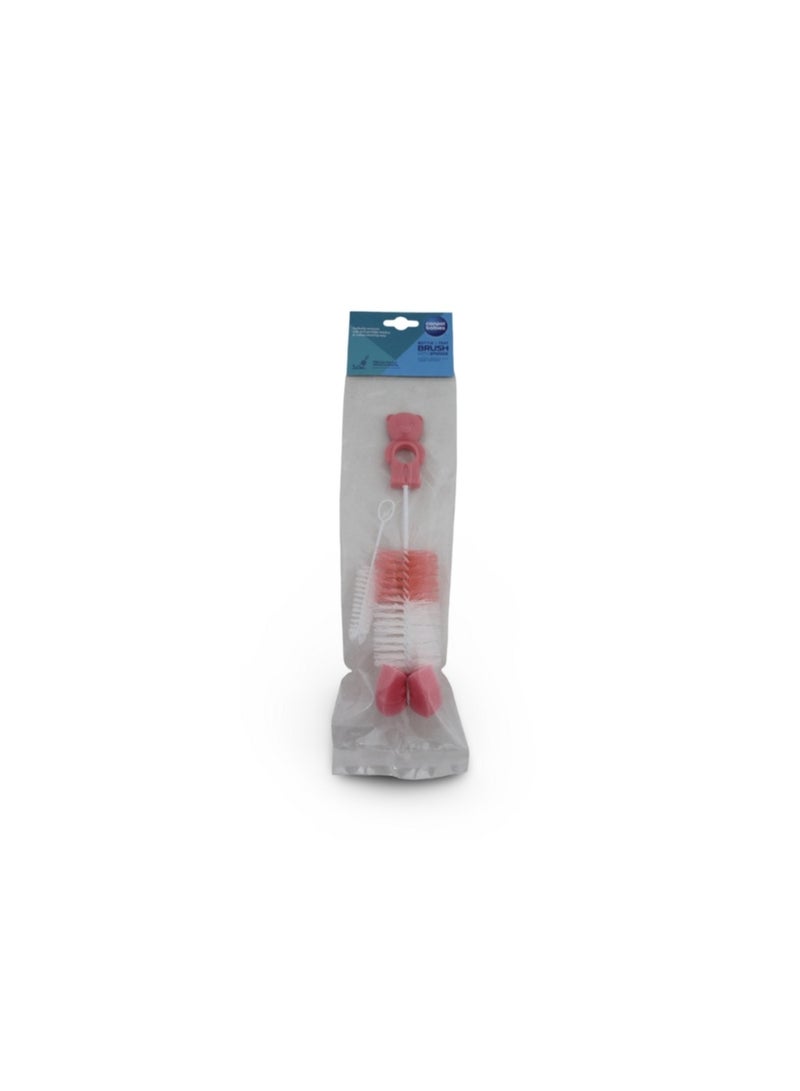 Canpol Babies Brush for Bottles and Teats with Sponge – Pink - Image 1