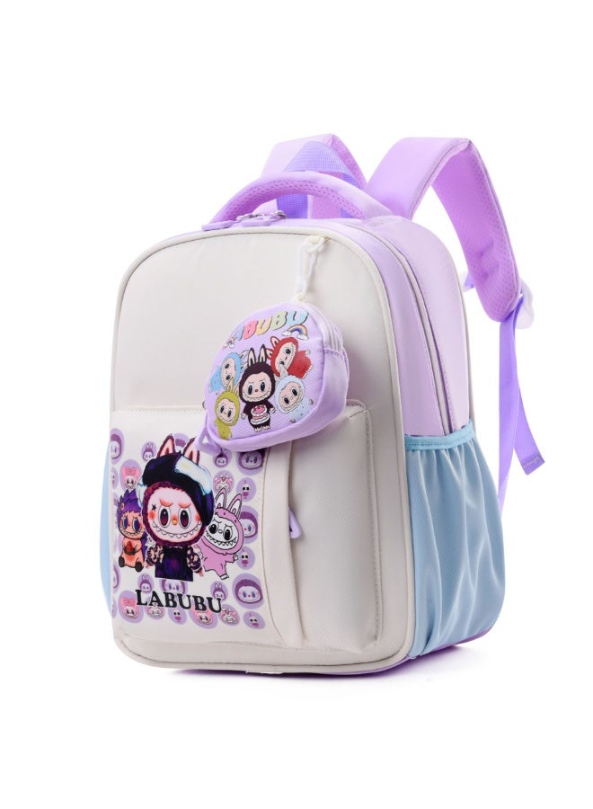 LABUBU Cute Kindergarten School Bag, Rabu School Bag, Cartoon 3-5 Years Old Trendy Children's Backpack, Contrast Color Children's Backpack 33*26*12CM - Image 1