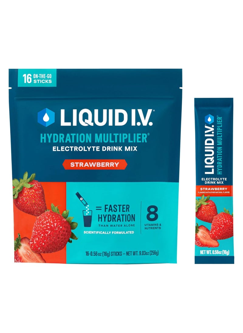 Liquid I.V. Liquid I.V.® Hydration Multiplier - Strawberry Electrolyte Powder Drink Mix 16 Servings 