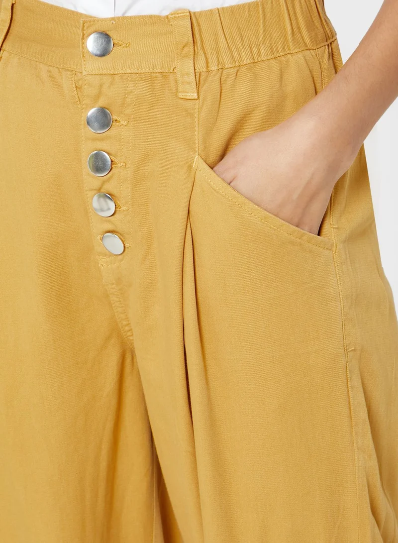 Ginger Button Front Peg Leg Pants