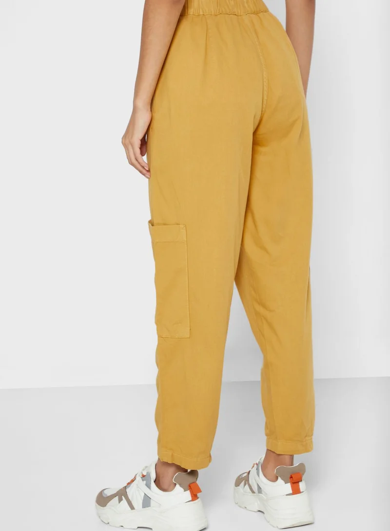 Ginger Button Front Peg Leg Pants