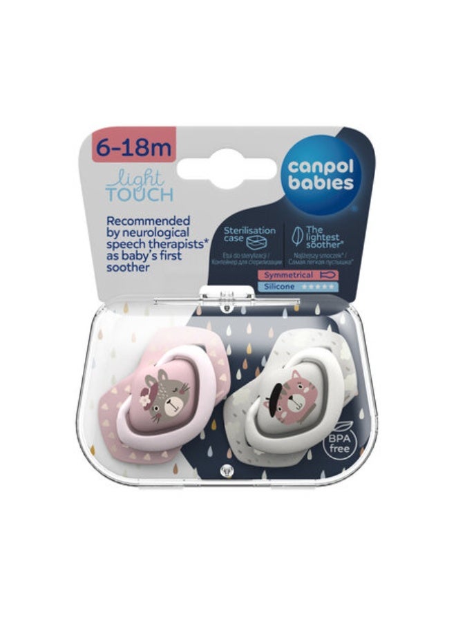 Canpol babies Silicone Soother Light touch 6-18m Symmetrical BONJOUR PARIS 2 pcs - Image 1