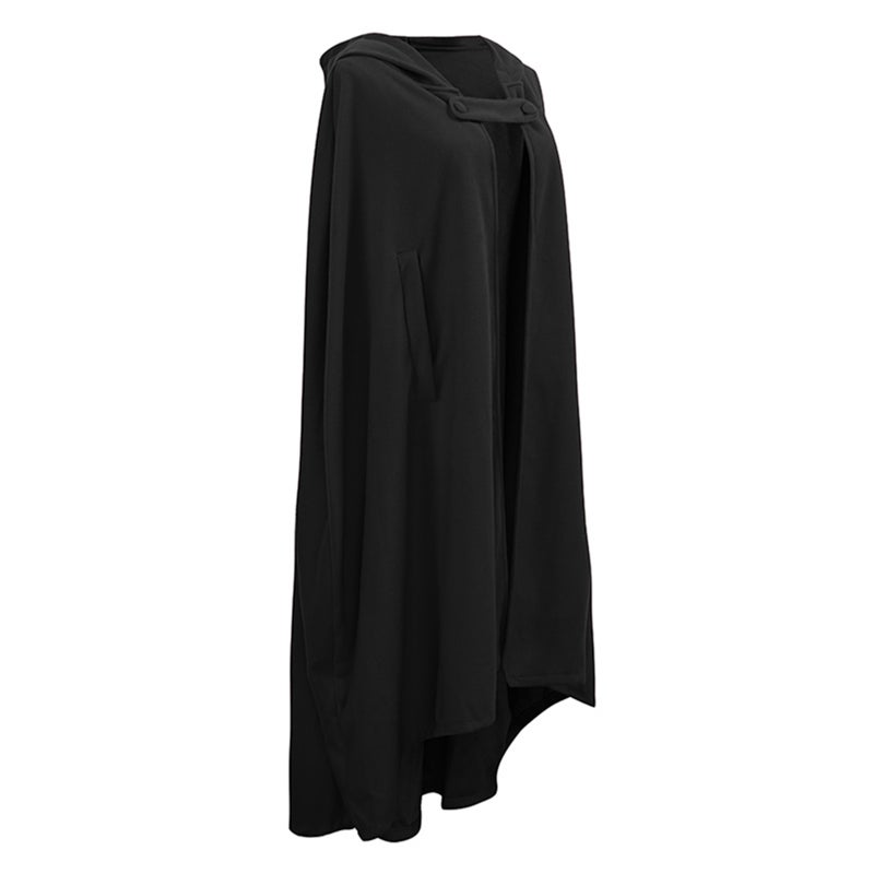Casual Women Winter Cloak Hooded Sleeveless Button Closure Long Cape Costume Cosplay Outerwear - Image 4