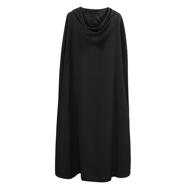 Casual Women Winter Cloak Hooded Sleeveless Button Closure Long Cape Costume Cosplay Outerwear - Image 3