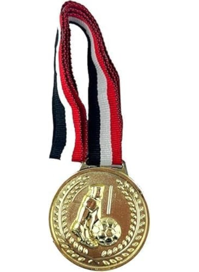 ميدالية ذهبية بتصميم كرة القدم مع شريط تعليق – جائزة مثالية للبطولات والمسابقات - Image 1