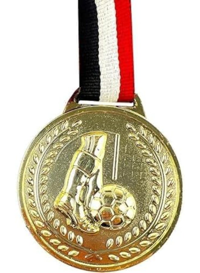 ميدالية ذهبية بتصميم كرة القدم مع شريط تعليق – جائزة مثالية للبطولات والمسابقات - Image 2