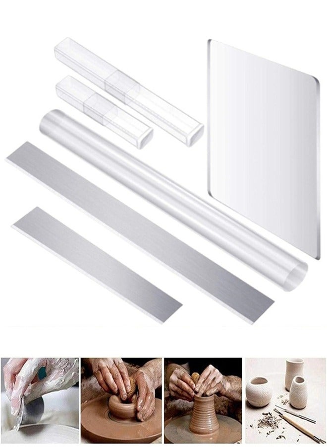 4PCS Acrylic Clay Roller, Clay Cutters Acrylic Sheet Tool Set, Clay Set Clay Tools with Roller Acrylic Sheet for Clay Shaping Modelling Shaping Sculpting Craft - Image 1