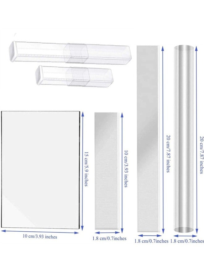 4PCS Acrylic Clay Roller, Clay Cutters Acrylic Sheet Tool Set, Clay Set Clay Tools with Roller Acrylic Sheet for Clay Shaping Modelling Shaping Sculpting Craft - Image 2
