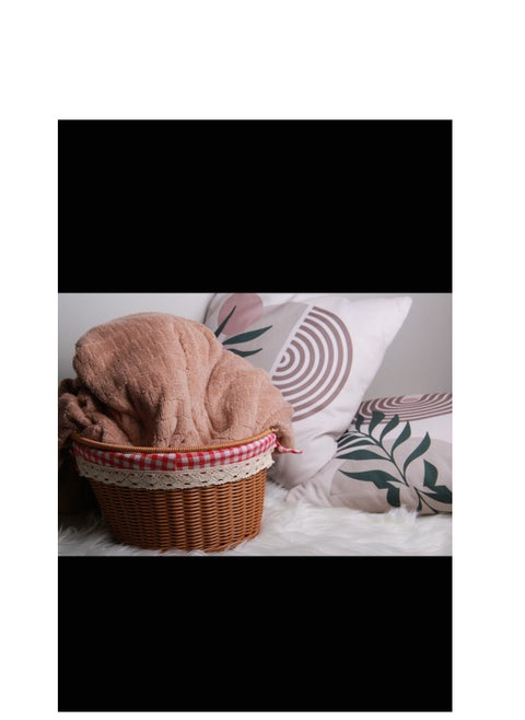Hand-woven rattan basket lined with fabric for added protection, suitable for storage, travel and decoration