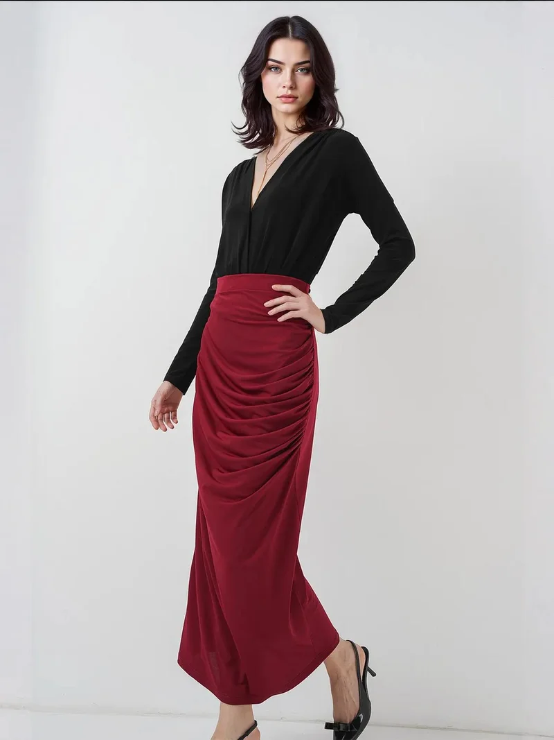 BIG DART BDART Fitted Midi Jersey Skirt with Lining