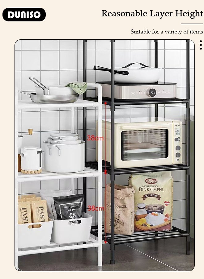 DUNISO 6-Tier Kitchen Storage Shelves, Movable Multifunctional Storage Rack, Metal Shelves for Storage Pantry Shelves with Rolling Wheels, Standing Shelf Rack for Kitchen Bedroom Laundry Closet  for Laundry, Bathroom, Kitchen, Pantry Closet Organizer - Image 5